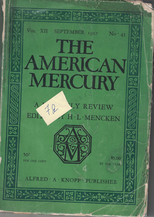 Copertina di The American Mercury - volume XII