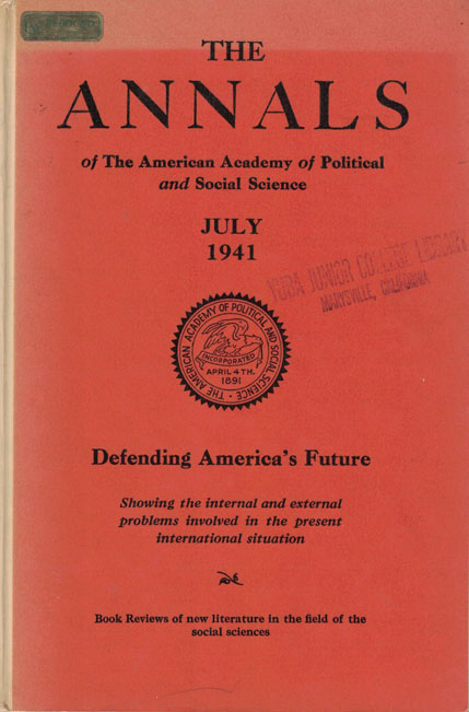 Copertina di The annals of the American Academy of Political and Social Science-july