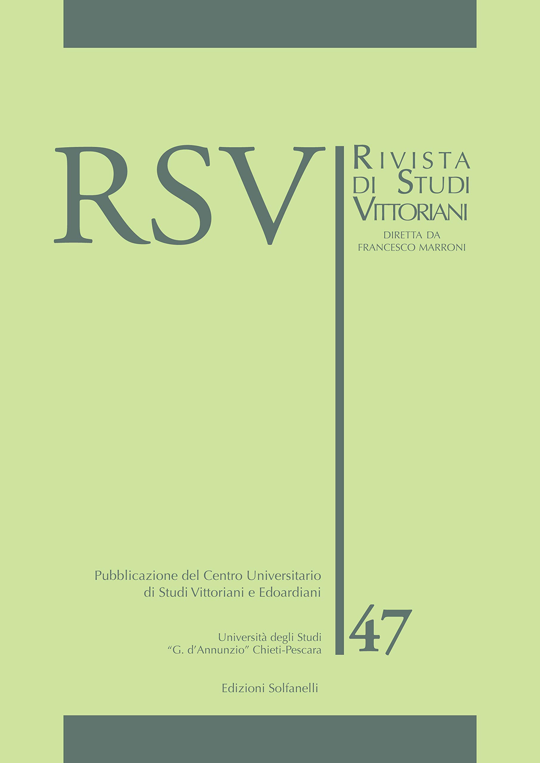 Copertina di Rivista di Studi Vittoriani