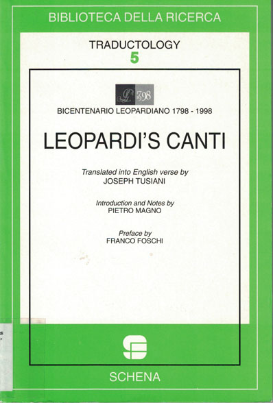 Copertina di Leopardi's canti