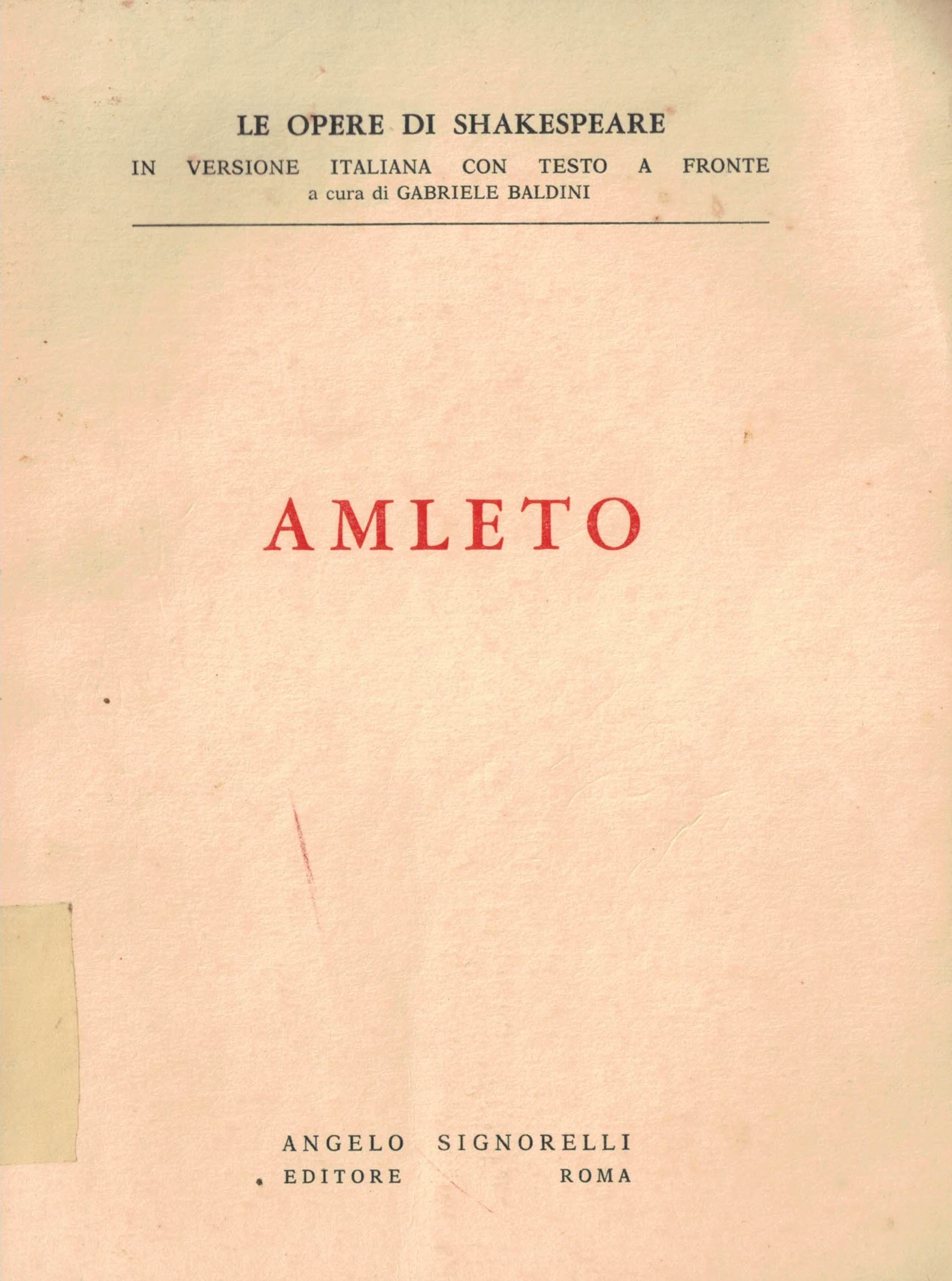 Copertina di Amleto 